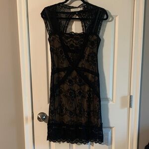 Costa Blanca Black Lace Backless Dress